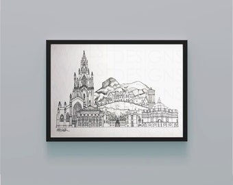 Edinburgh City Skyline Print