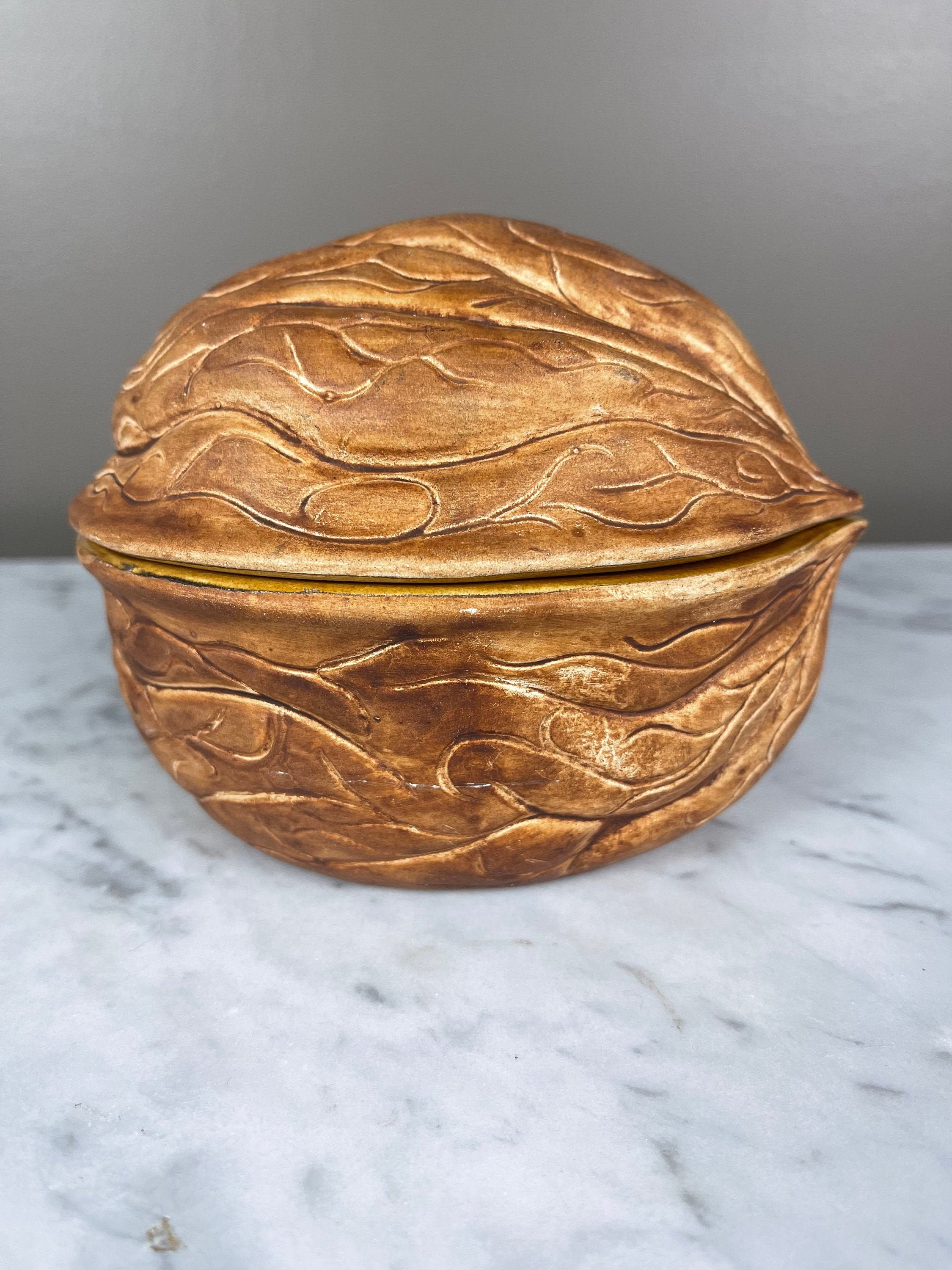 Whimsical Lidded Ceramic Walnut Box by Kay Kinney - Etsy Whimsical Lidded Ceramic Walnut Box by Kay Kinney - Etsy