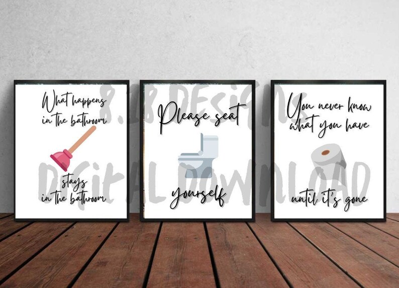 Funny Bathroom Sign, Digital Download, Printable Bathroom Sign - Etsy