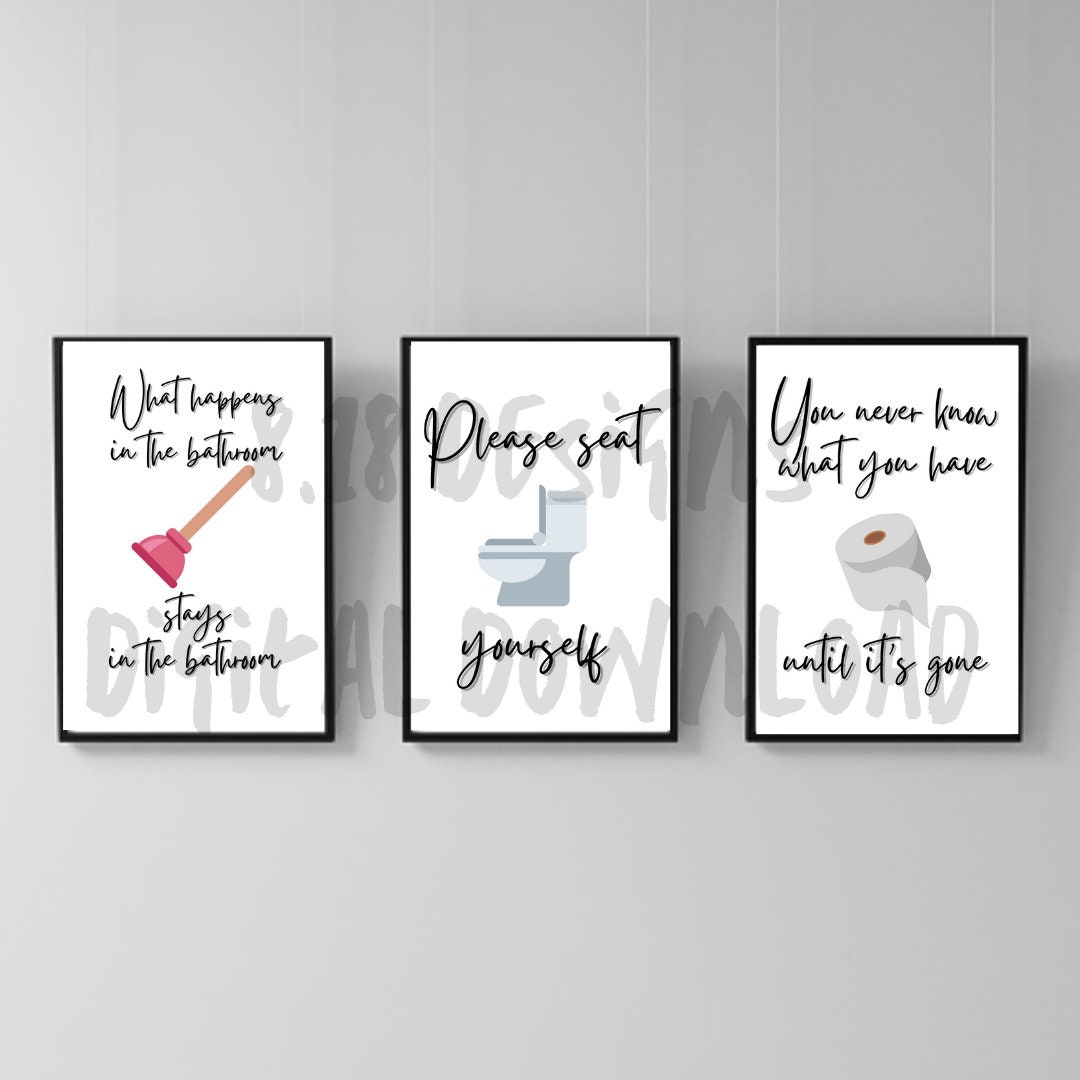 Funny Bathroom Sign, Digital Download, Printable Bathroom Sign - Etsy