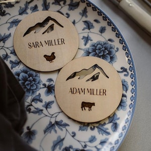 Mountain Place Cards | Mountain Escort Cards | Custom Wooden Place Cards | Table Decor | Wedding Place Cards | Wedding Escort Cards