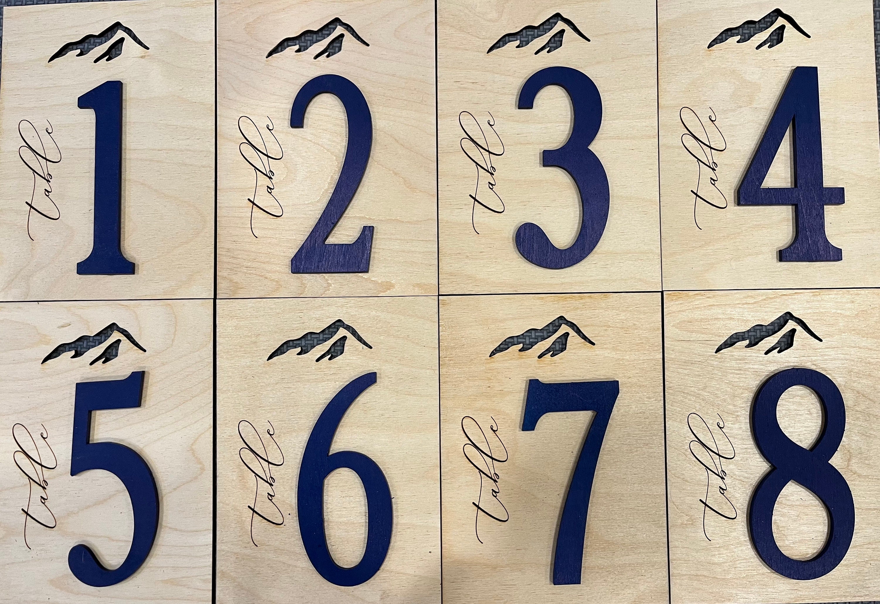 Wooden Mountain Table Numbers, Rustic Table Numbers, Mountain Table Numbers Etsy