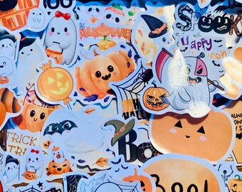 Halloween pumpkin and ghost Stickers