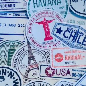 Passport Stamps Vinyl Decal stickers