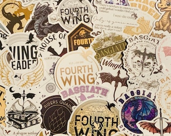Lot aléatoire d'autocollants pour kindle Fourth Wing