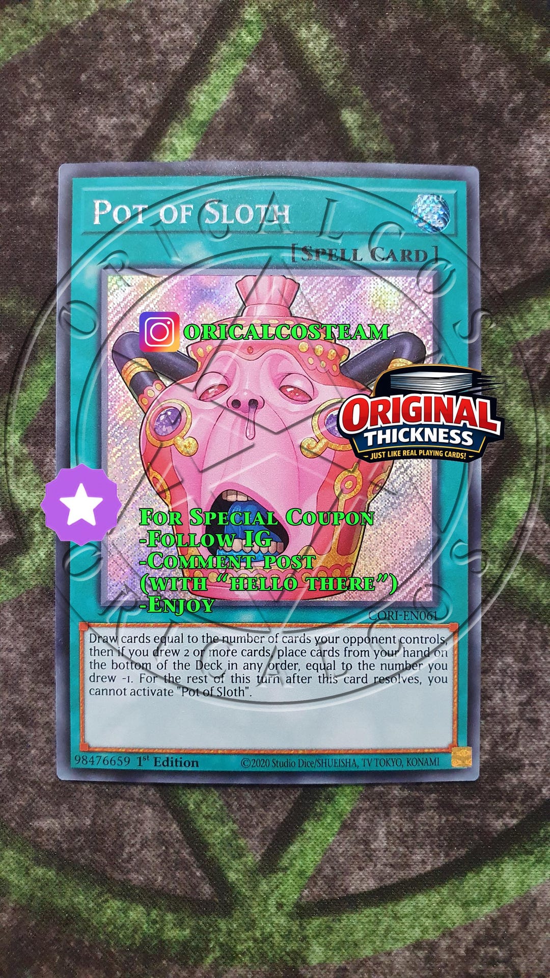 Pot of Sloth Secret Rare-Common "Casual Play"(Same thickness)
