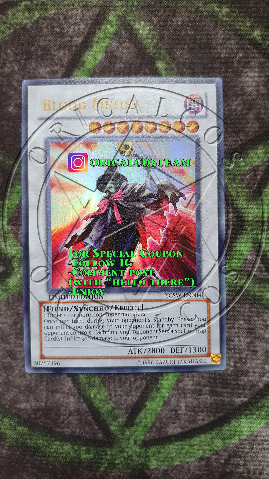 yugioh blood mefist deck (YCSW-EN004) (Yu-Gi-Oh! Championship Series Prize Cards) stardust dragon duel academy Blood Mefist - Yu-Gi-Oh! Championship