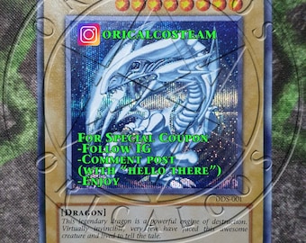 Blue-Eyes White Dragon DDS-001 Secret Rare-Common &quot;Handmade proxy&quot;(Same thickness)
