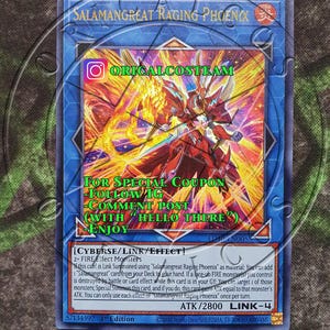 Salamangrande Phénix enragé Ultra Rare-Commun « Proxy fait main » (même épaisseur)