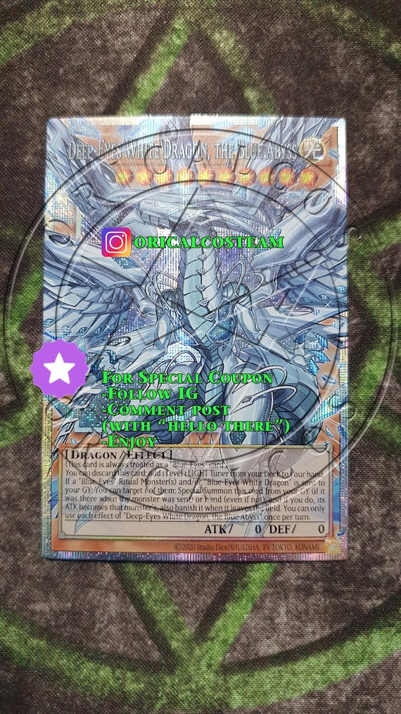 Deep-eyes White Dragon, the Blue Abyss Secret/ultra Rare-common "casual  Play"(same Thickness) - Etsy