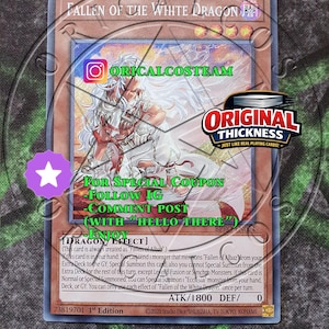 Gefallener des Weißen Drachen Geheime Seltenheit-Gewöhnliche "Handgefertigter Proxy" (Gleiche Dicke)