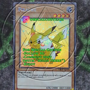 Pikachu Holographique Personnalisé Rare-Common « Proxy fait main » (même épaisseur)