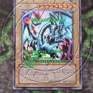 Blue-Eyes White Dragon LOB Ultra Rare-Common "Handmade proxy"(Same thickness)