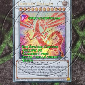 Dragón Carmesí Ultra Raro-Común "Proxy artesanal" (Mismo grosor)