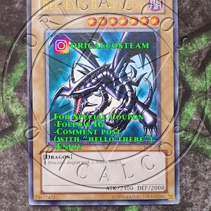 Dragón Negro de Ojos Rojos LOB Ultra Raro-Común "Proxy artesanal" (Mismo grosor)