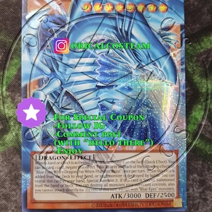 Dragon Blanc aux Yeux Bleus, la Bête Fantôme Blanche Secret/Ultra Rare-Commun « Proxy Fait Main » (Même Épaisseur)
