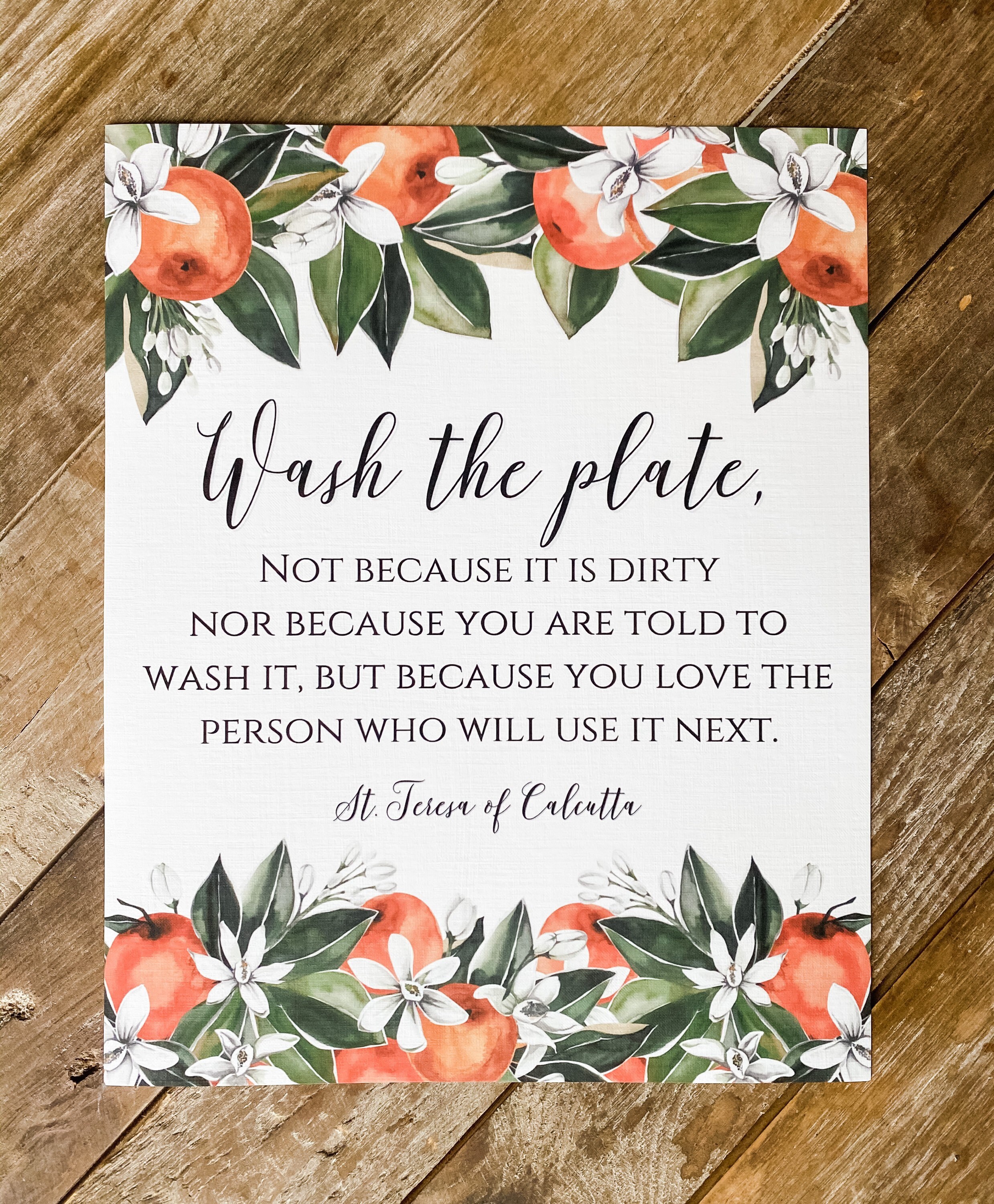 St. Teresa of Calcutta Quote St. Mother Teresa Quote Wash | Etsy