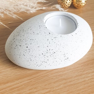 Stone Tealight Holder, Pebble Candle Holder, Wedding Gift for Friends, Housewarming Gift for Couple, Minimal Homeware, Terrazzo Home Style image 2