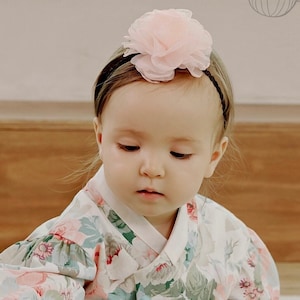 Pink flower headband for baby girl