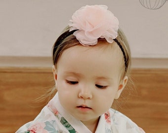 Pink flower headband for baby girl