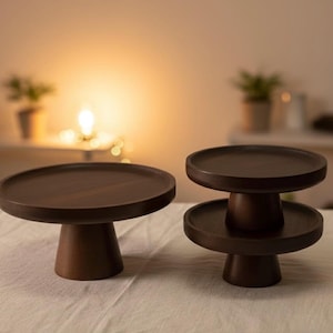 wood cake stand for cupcake, whole cake, dessert, fruits, etc