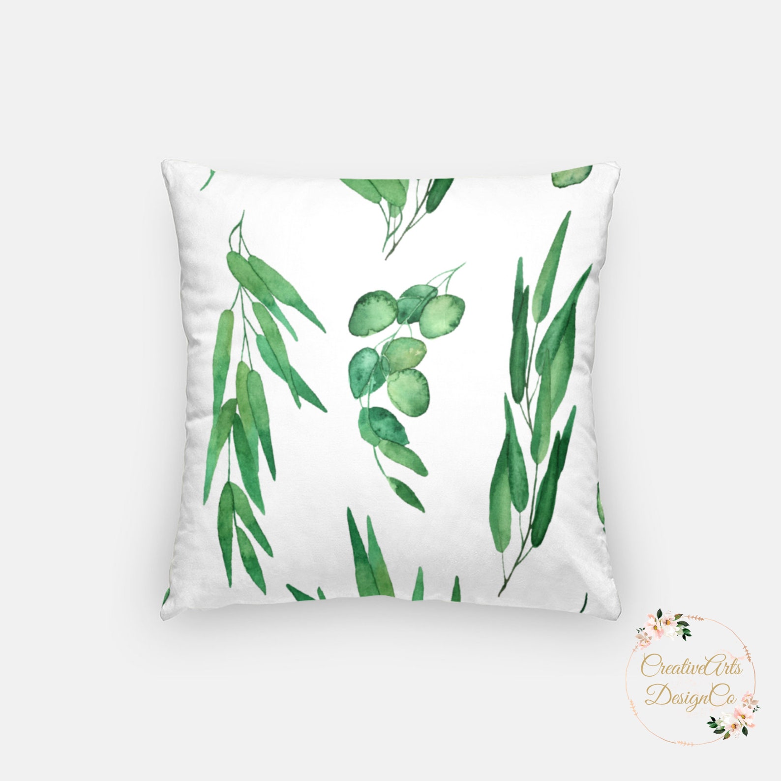 Eucalyptus Throw Pillow Cover// Decorative Pillow Cover // Etsy