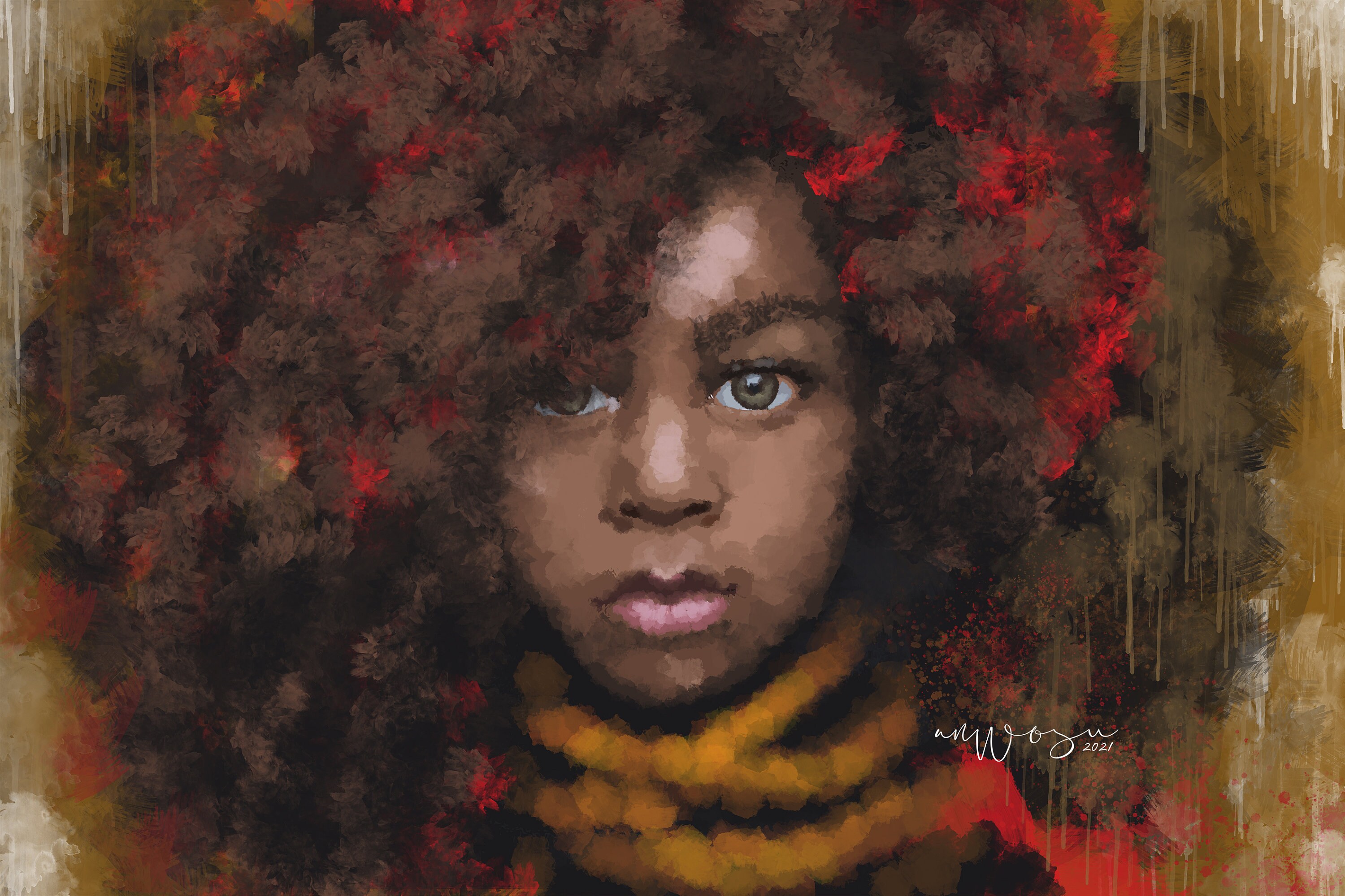 African American Canvas Art African Child Art Black Girl Etsy