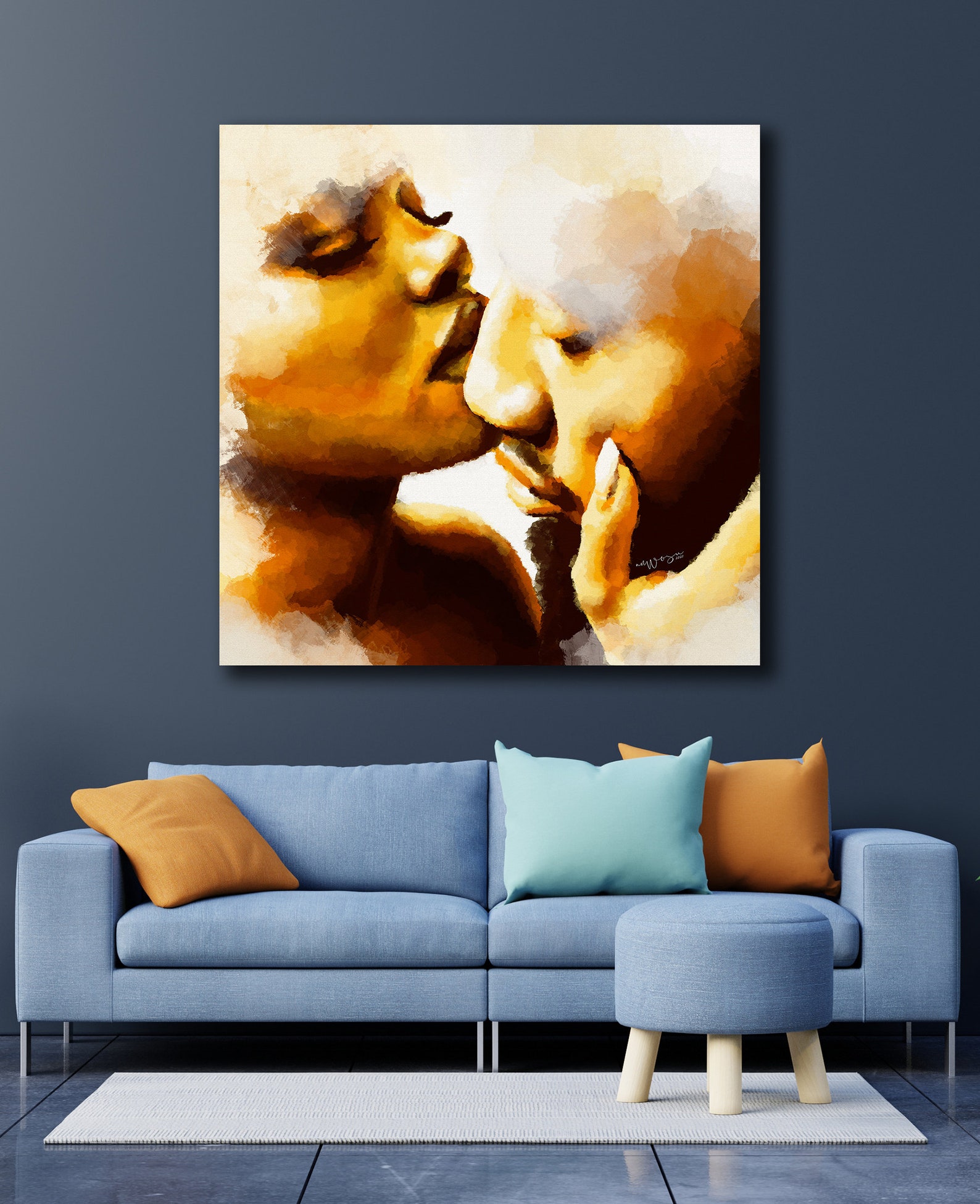 BLACK LOVE Wall Art Black Couple Art African American Art Etsy