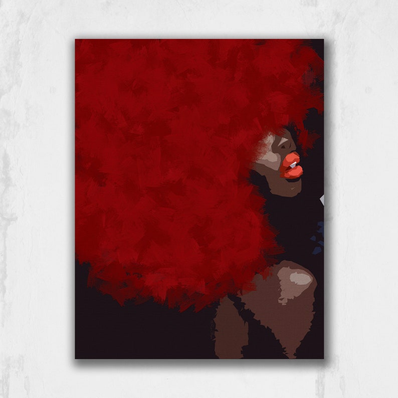 AFRICAN AMERICAN WALL Art Afro Art Black Girl Art Canvas Etsy