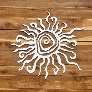 Metal Abstract Sun Sign / Art Deco Metal Sun / Hanging Sign / Powder Coated Steel