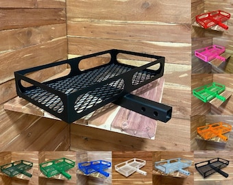 Hitch Basket / Approx 25&quot;x13&quot;  2&#39;&#39; Hitch Mounted Cargo Rack / Luggage Rack / Vehicle Basket / Powder Coated / Ice Chest Storage / Mild Steel