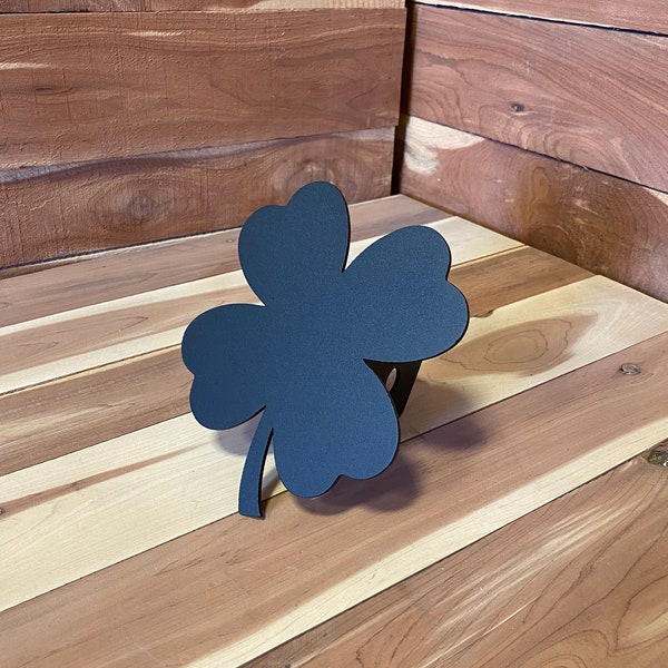 4 leaf clover, hitch cover, Flat black, 2'' receiver