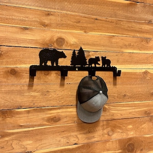 Hat Rack / Metal Hat Rack / semi  Gloss smooth Black Metal Hat Rack