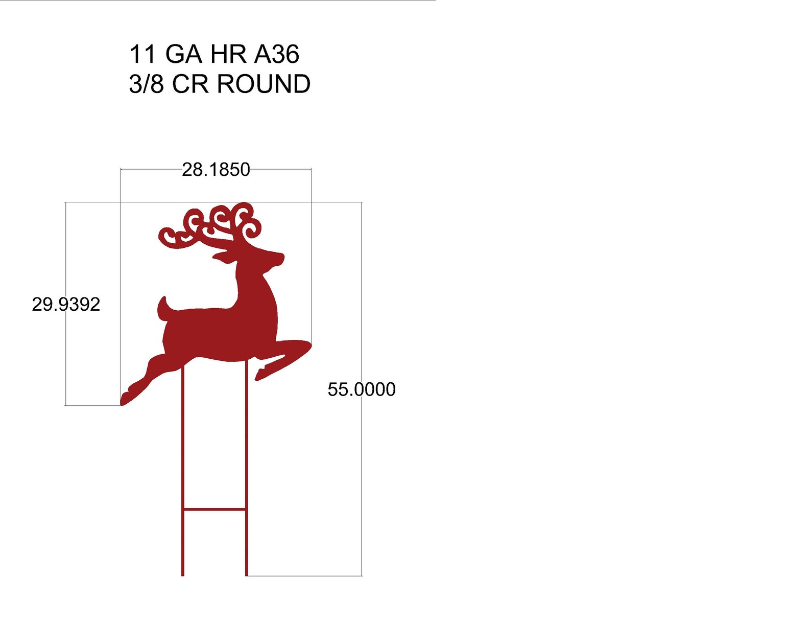 Reindeer, Lawn Ornament, Yard Art, Christmas, Staked Sign, Christmas