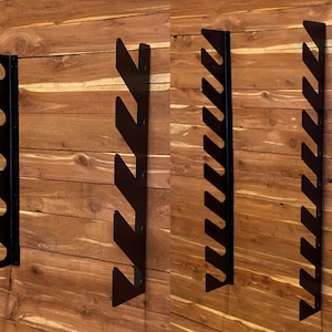 Garden Tool Rack / GLOSS or FLAT BLACK / Set of 2 / Yard Tool Organizer / Shed Storage / Steel Construction / Powder Coated / 59"