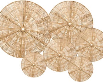 Boho Wicker Wall Decor Basket Set | Rustic Woven Hangings