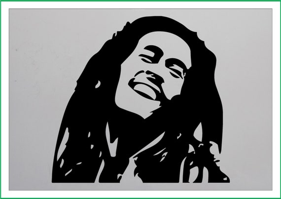 bob marley silhouette stencil