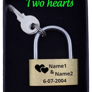 Engraved Padlock, personalised lock for Wedding, Anniversary, friendship, memorial. Love lock gift for girlfriend or boyfriend