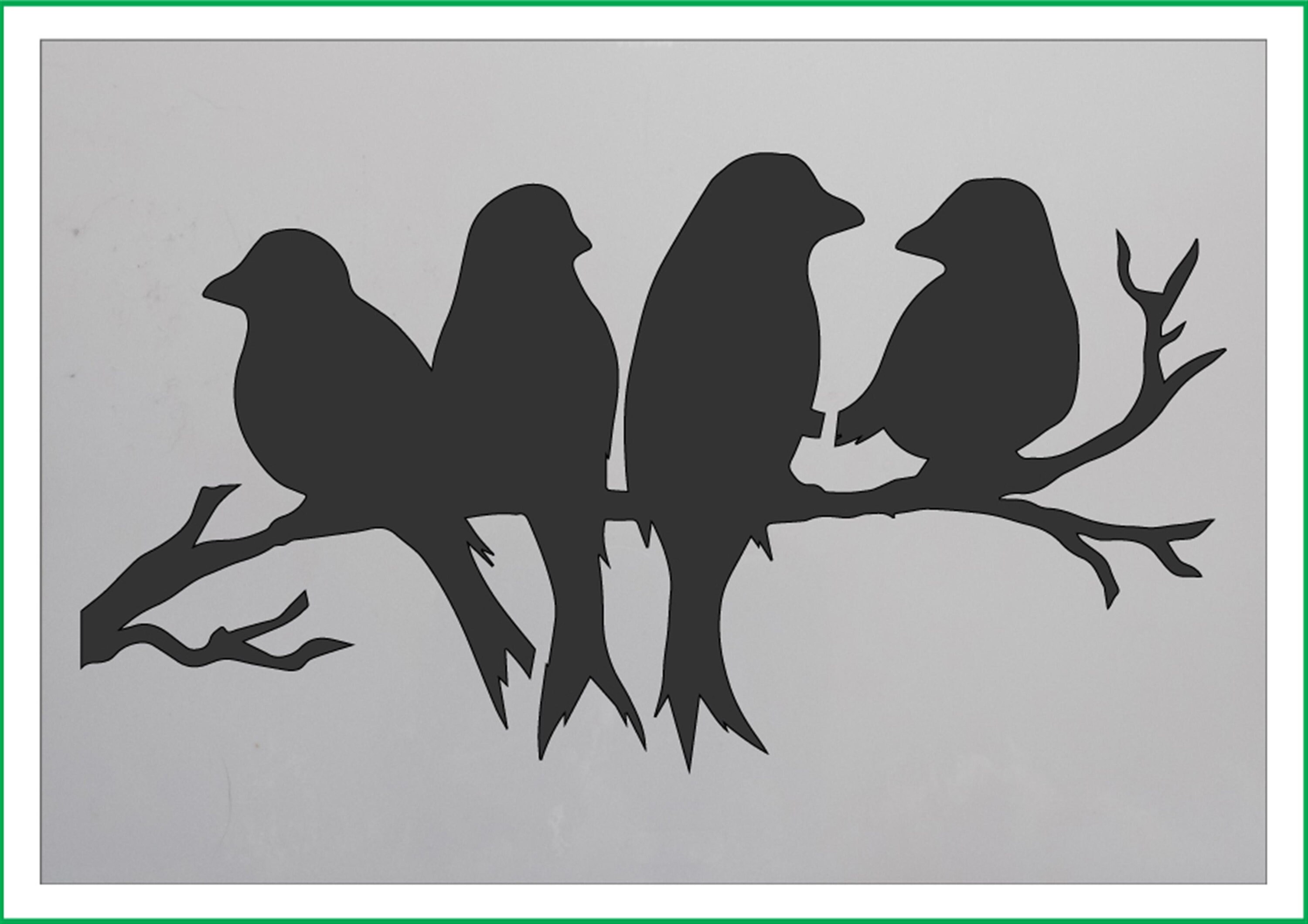Vier Vögel auf einem Ast Mylar Schablone 190 micron Mylar A4 - Etsy.de