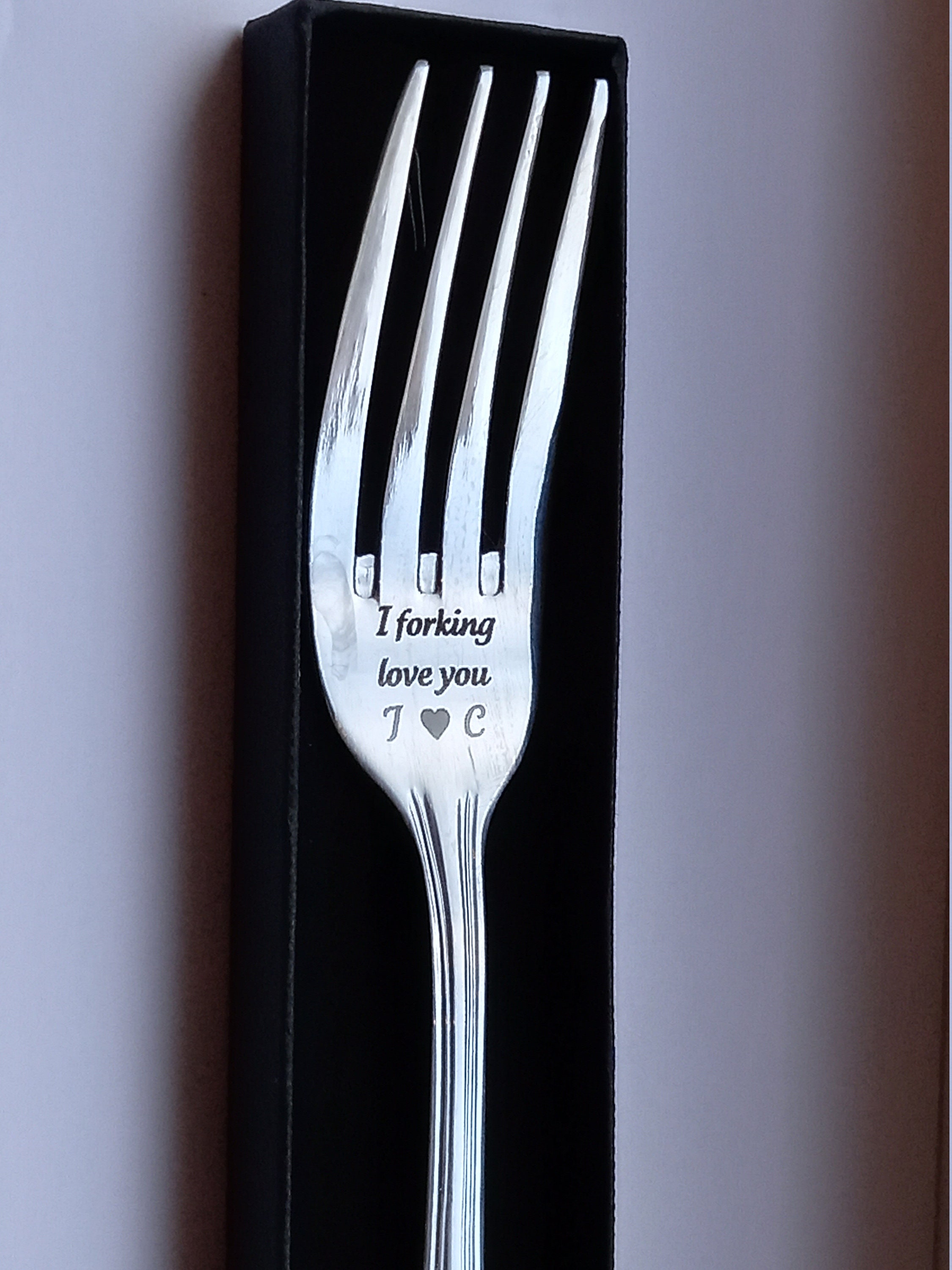 THREE HUMAN Never Give Up Inspirational Funny Engraved Fork Gift for Friends Funny Farmhouse Fork Lover Sister 