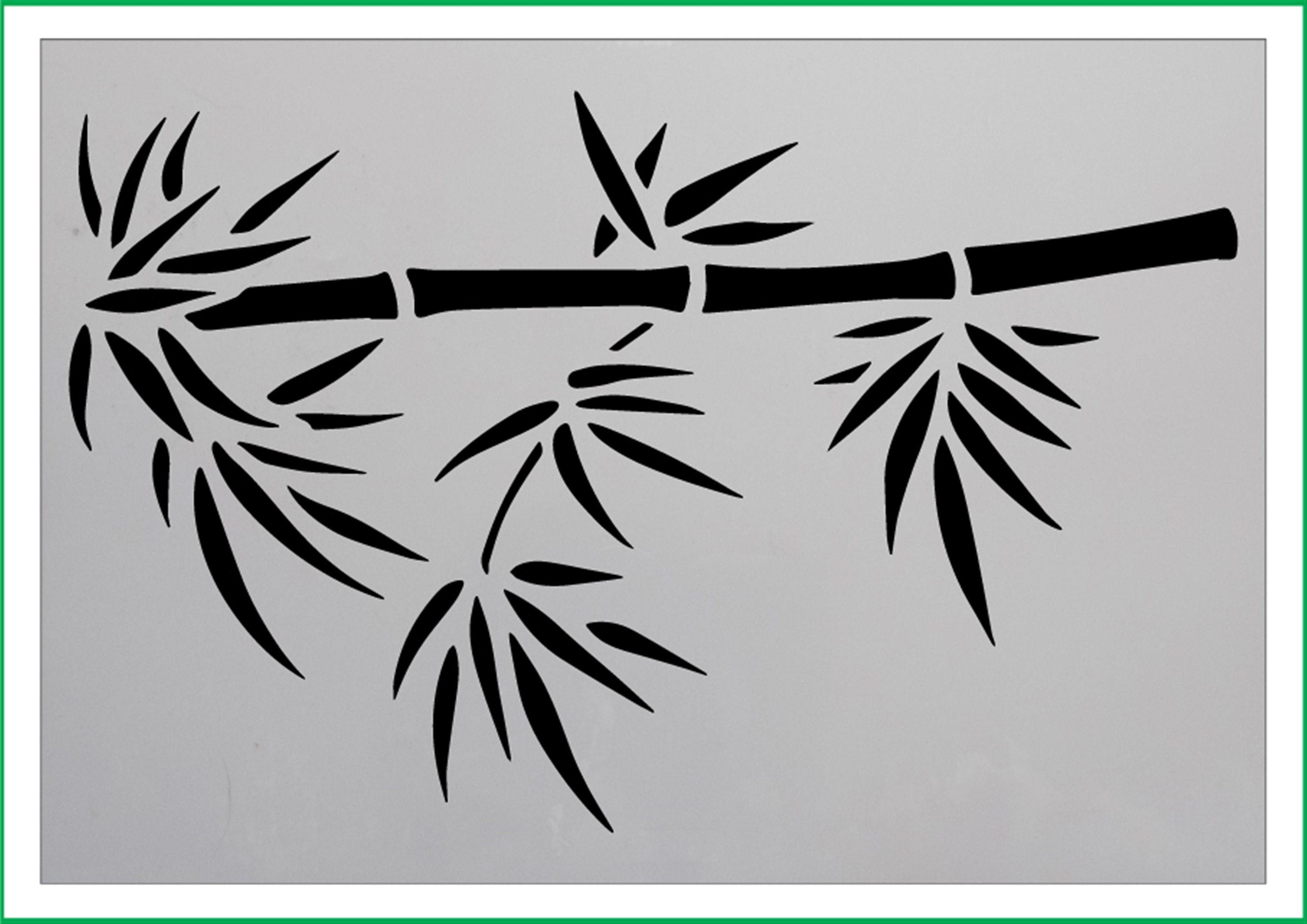 BAMBOO TREE & LEAVES print mylar Stencil 190 micron Mylar A4 Etsy