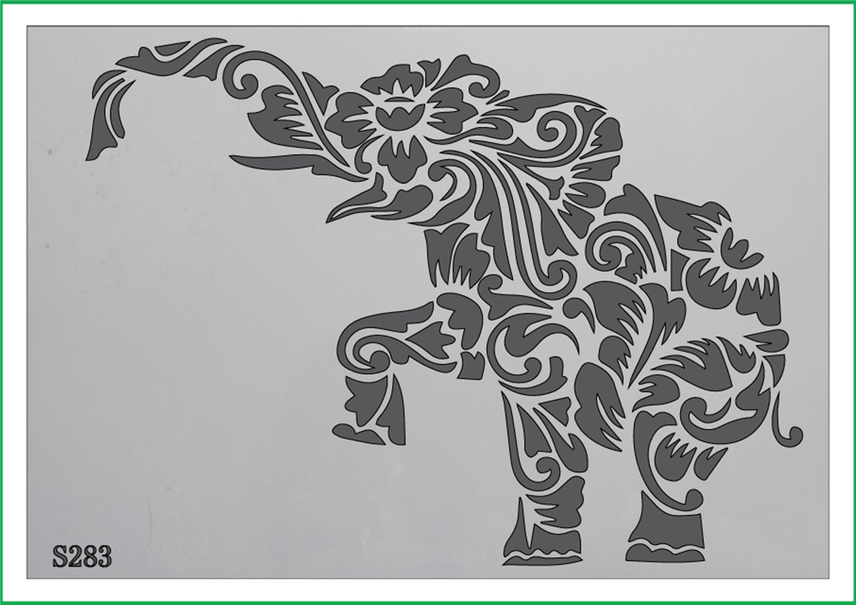 ART DECO ELEPHANT print mylar Stencil 190 micron Mylar A4 A3 Etsy