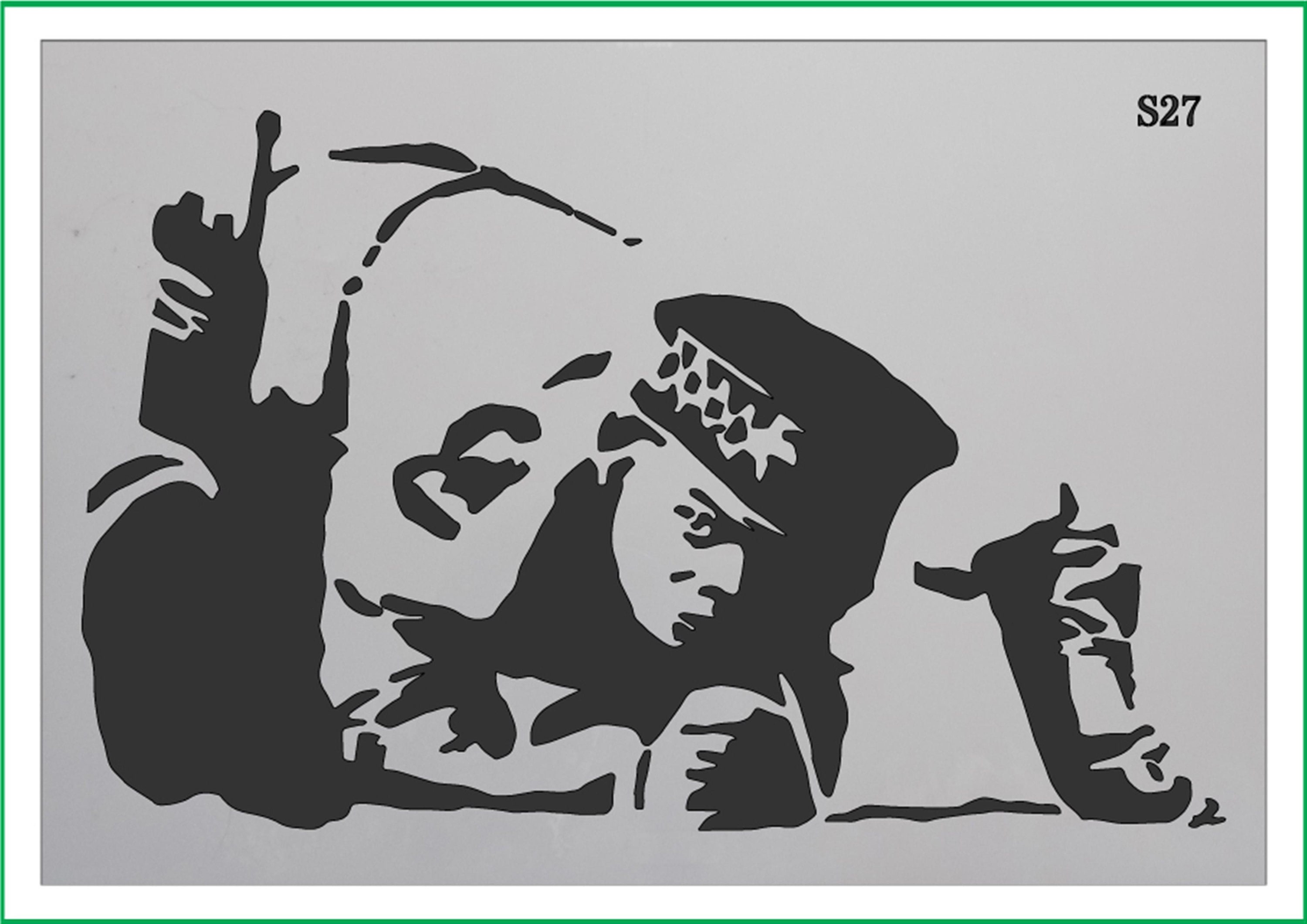 BANKSY SNORTING COCAINE police man print mylar Stencil 190 | Etsy