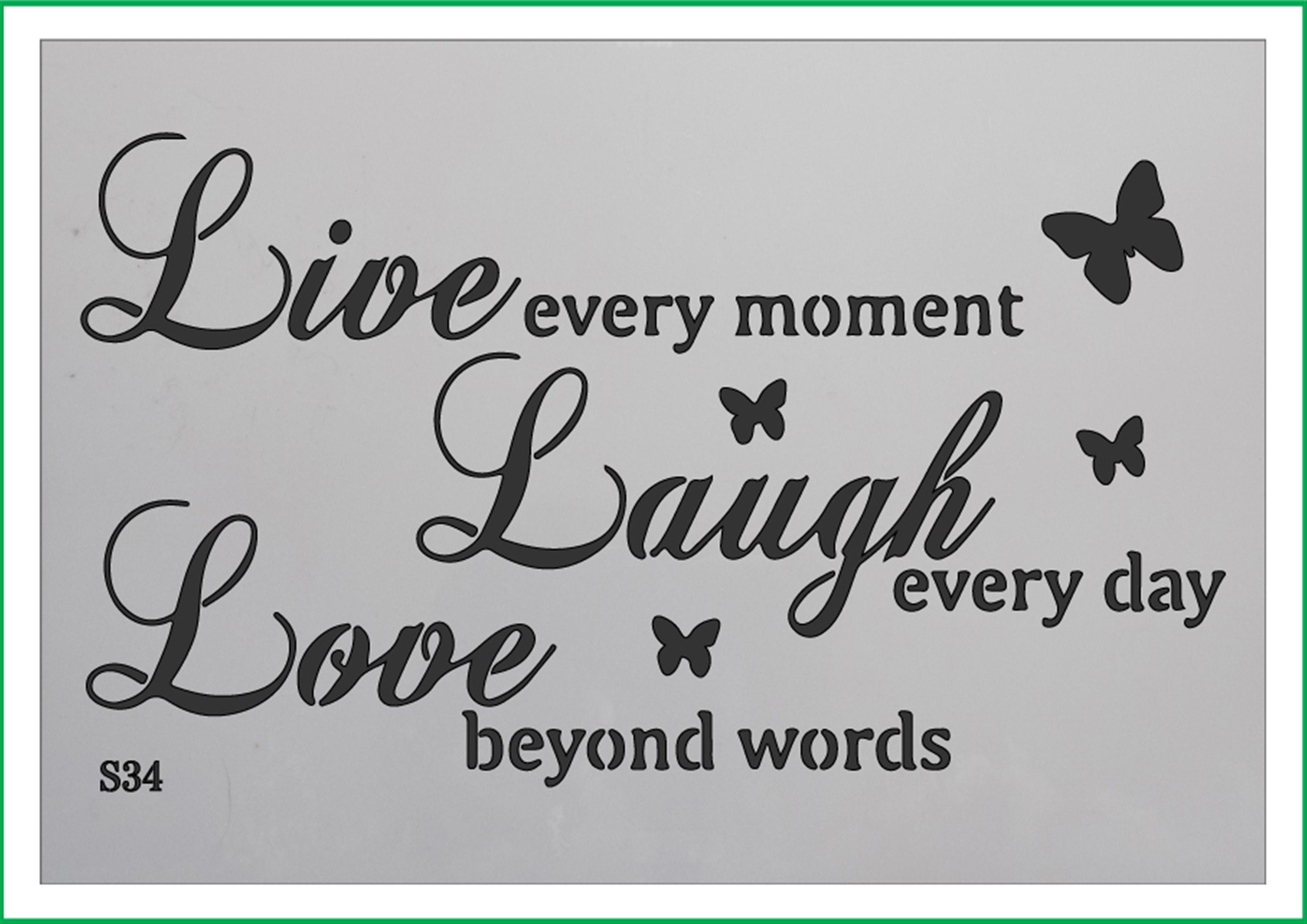 LIVE LAUGH LOVE print mylar Stencil 190 micras Mylar A4 A3 A2 - Etsy España
