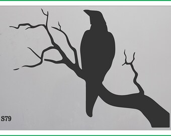 Tribal Raven Stencil-Durable & Réutilisable Mylar Stencils Tribal Raven Stencil-Durable & Réutilisable Mylar Stencils