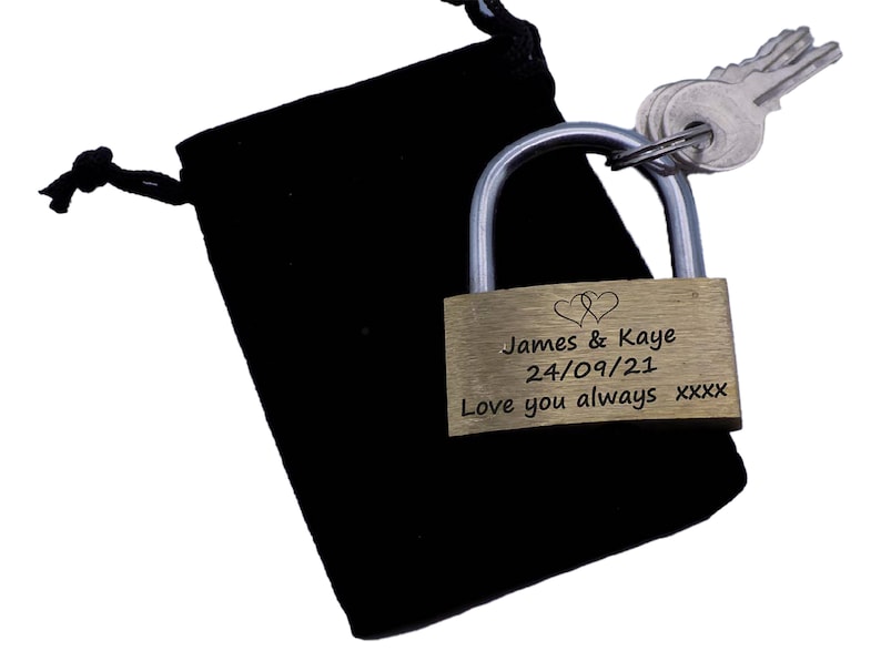Engraved Padlock Personalised Lock for Wedding Anniversary Etsy UK