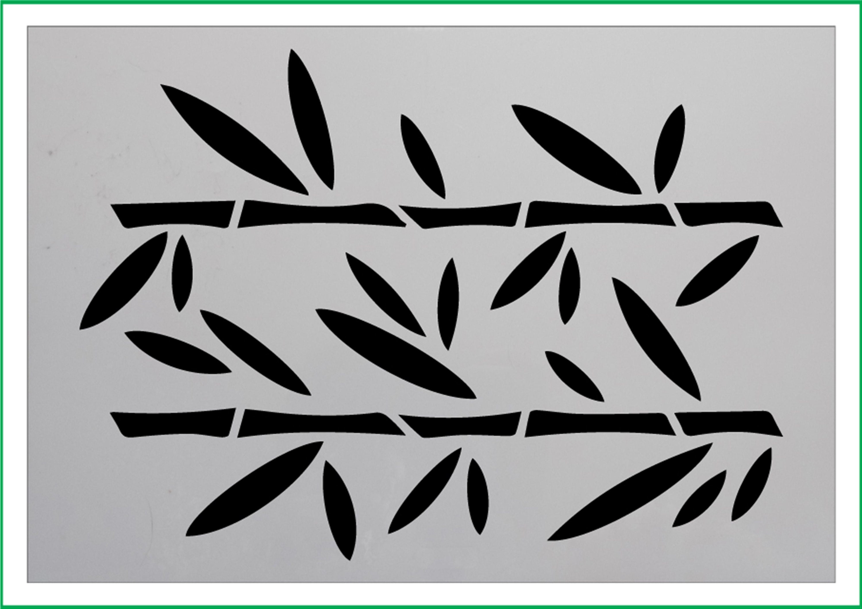 BAMBOO TREE &amp; LEAVES x2 print mylar Stencil 190 micron Mylar | Etsy