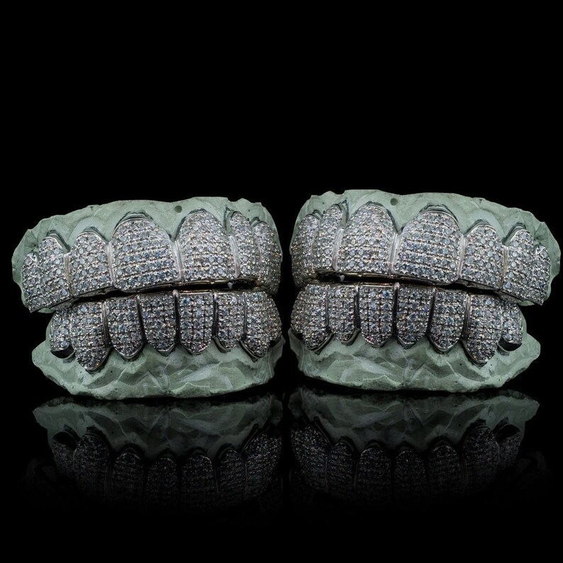 Moissanite Grillz 8 Top & 8 Botton Moissanite Grills Custom Etsy