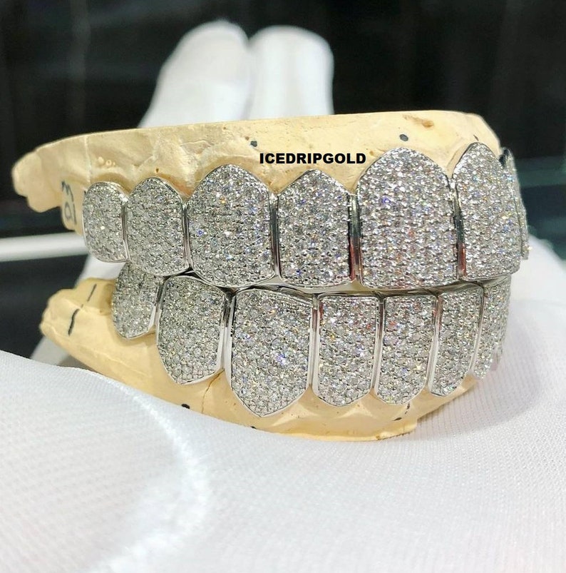 Moissanite Grillz 8 Top & 8 Botton Moissanite Grills Custom Etsy