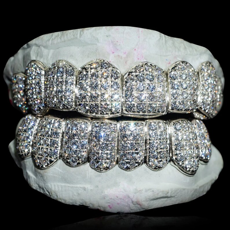 Moissanite Grillz 8 Top & 8 Botton Moissanite Grills Custom Etsy
